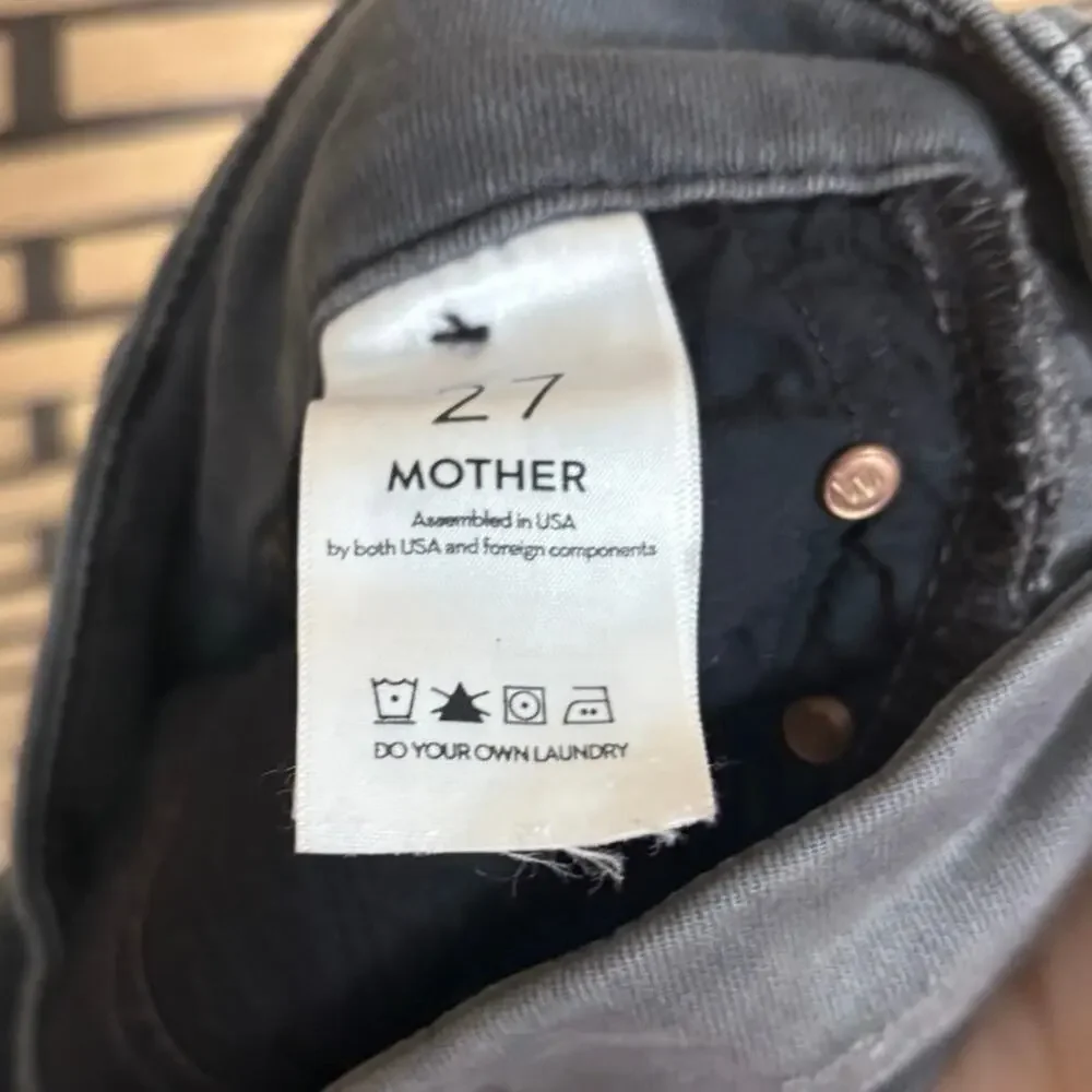 Mother Gray Looker Ankle Fray Jeans 27